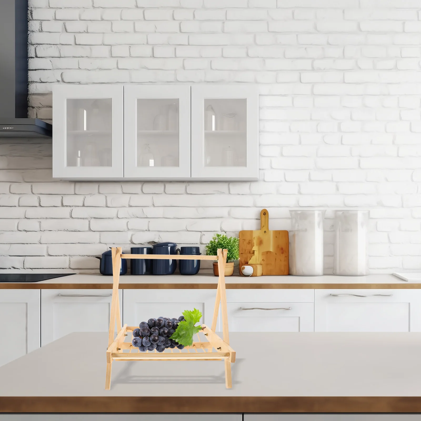 

Bamboo Snack Basket Household Fruit Basket Open Design Large Volume for Fruits Eggs Snacks Home Supply Handheld Fruit Rack