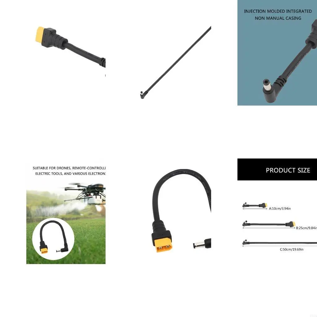 193A MultiPurpose XT60 Male To DC5525 Male Adapter Wire for Electric Scooters