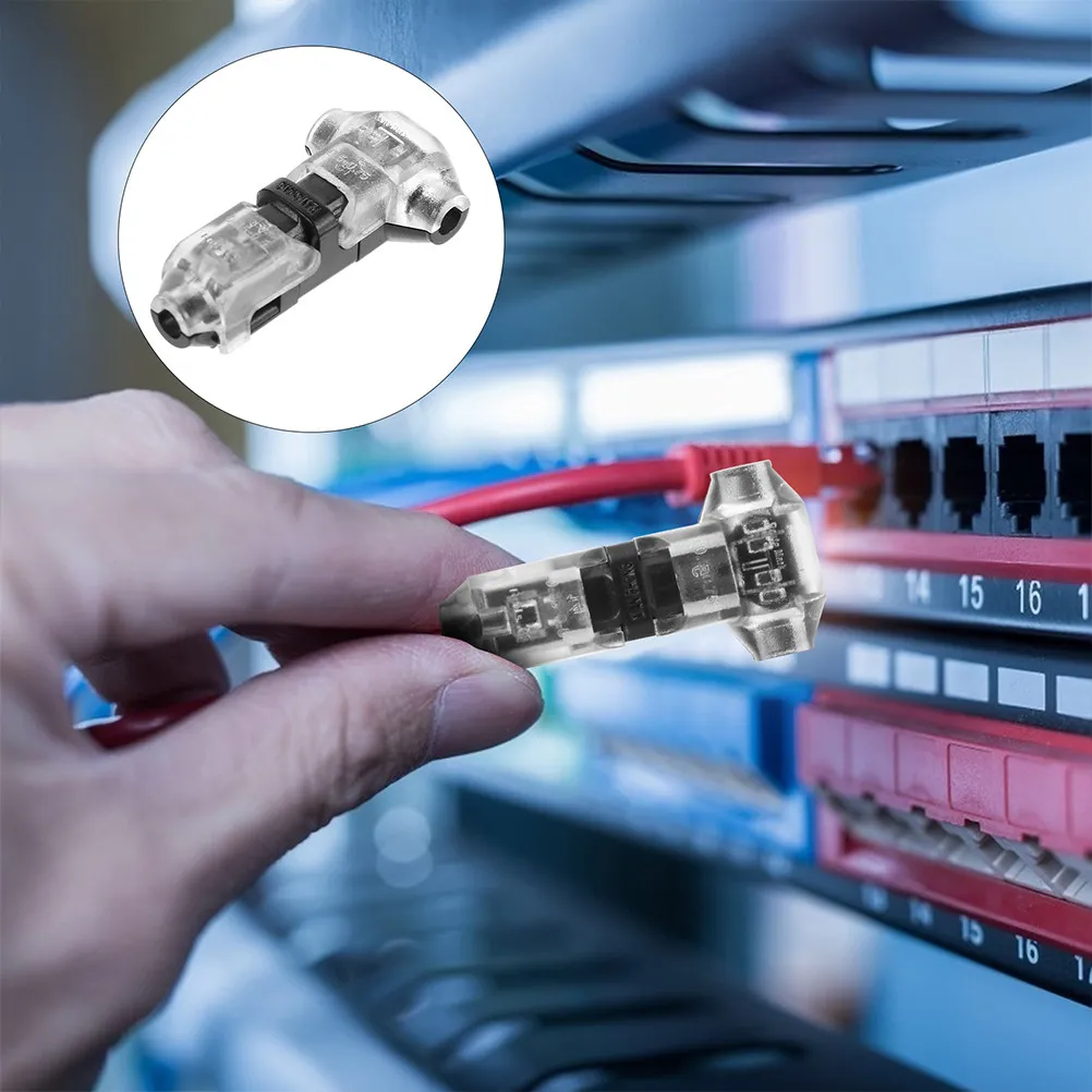 10Pcs Innovative No Strip Wire Connectors T Tap Low Voltage Snap Electrical Connectors Transparent Small Size Wire