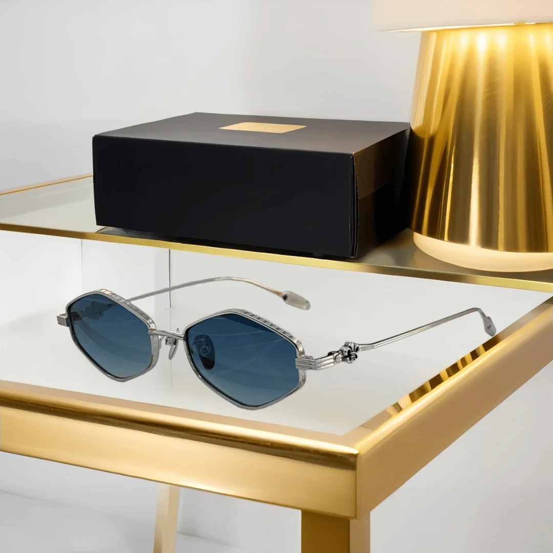

2025 New Sunglasses Polygonal Women's Titanium Trendy Luxury Brand Model Outdoor UV400 Girls Fashion Travel Sunglasses