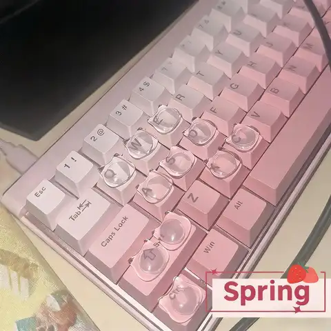 Katthuvud-tangentbordsklistermärken 24 st upphöjda genomskinliga tangentskydd för långa naglar, skrivning, PC-bärbar dator, söta estetiska tillbehör 10 best sales klistermärke med tangentbord - №10