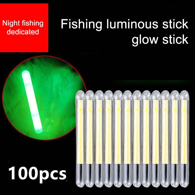 100PCS Firefly Fluorescent Rod Fishing Floating Rod Light Dark Luminous Fish Float Outdoor Fishing Tool Accessories