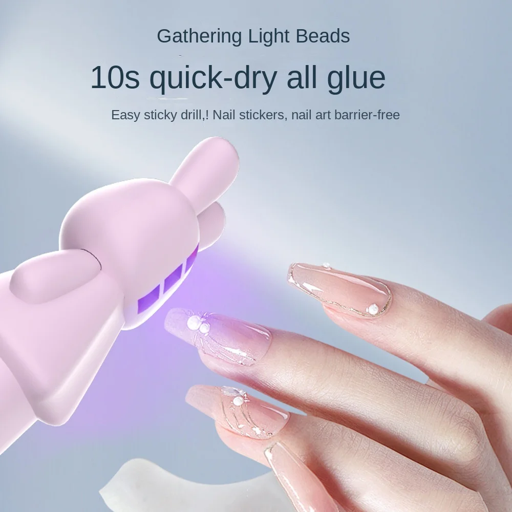 Verstelbare draagbare nageldrogerlamp Sneldrogend 3 LED-verlichting Handheld UV LED-licht Flexibele schattige konijnvorm