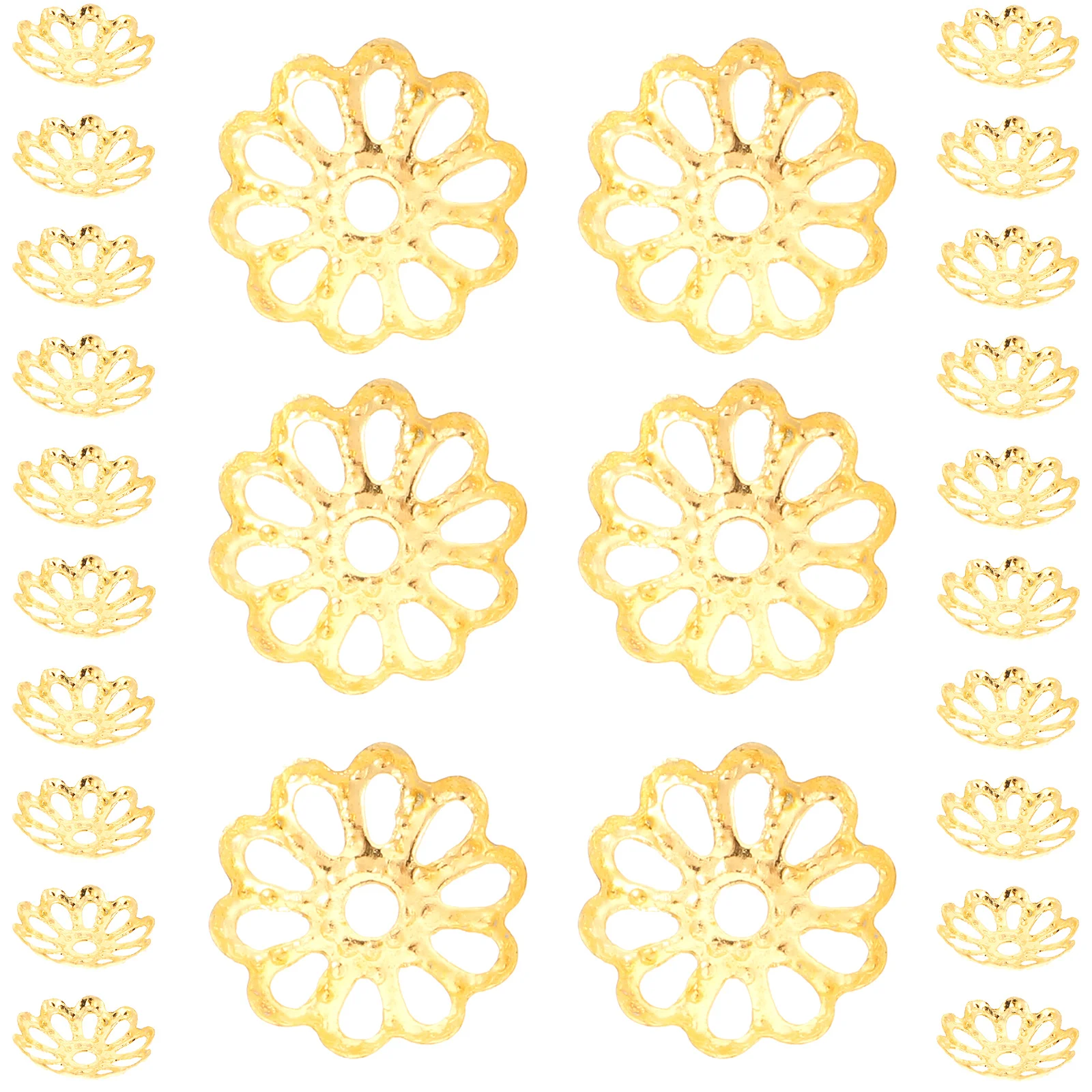 

1200pcs Pearl Flower Shaped Metal Bead Caps Jewelry Making End Charms for Necklaces Bracelets DIY Crafts Decorative Bead