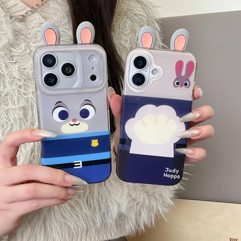 Cute Cartoon 3D Eat Rabbit Phone Case For iPhone 17 Pro 14 15 16 Pro Max Cover Shockproof Protective Cases For Apple iPhone 17 P