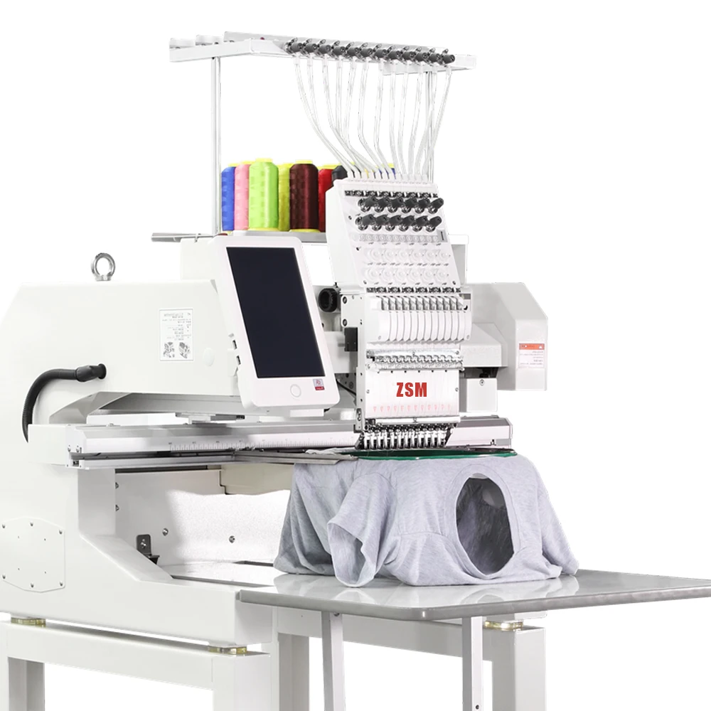 QM1201 Automatic Computerized Single Head Flat Cap Embroidery Machine with Motor/Engine/Gear for Business and Home Use