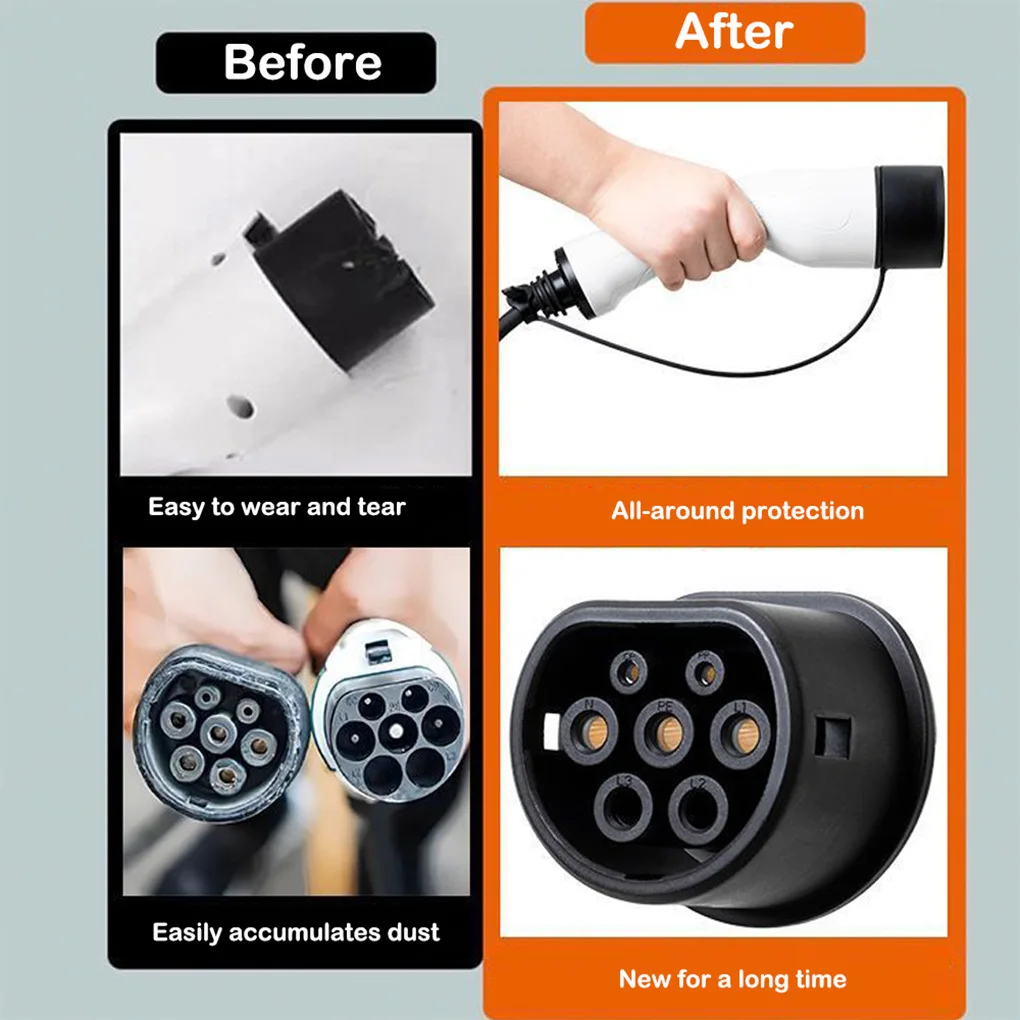 Protective Cap Charging Cable Type 2 Universal Fit Protective Cap EV Plug Type 2 Dust Protection female + male caps