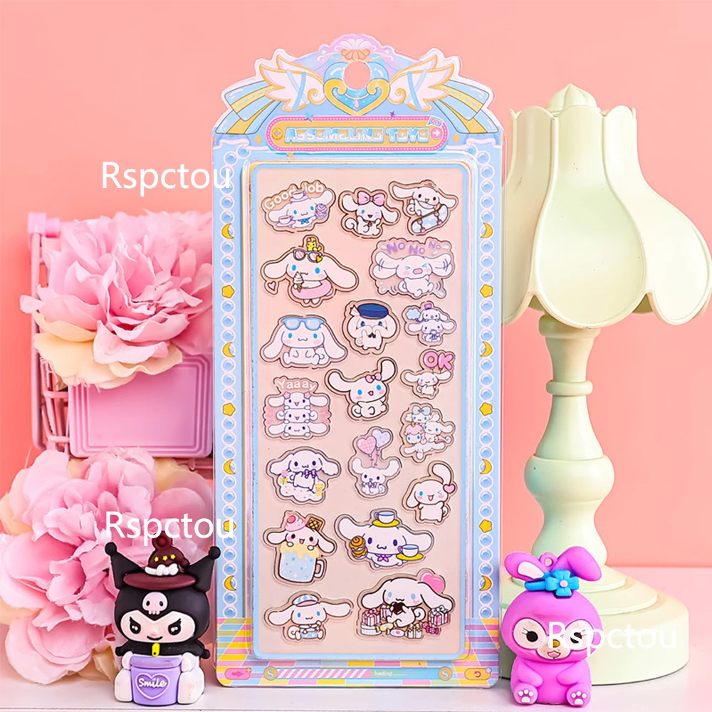 

4pcs Sanrio Acrylic Stickers Cute My Melody Cinnamoroll Kuromi 3D Relief Sticker Aesthetic Decoration Suitcase Laptop Decals Toy