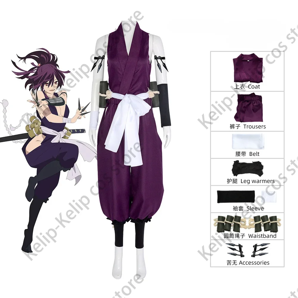 Anime Yuzuriha Jigoku Raku Jigokuraku Hell's Hells Paradise Cosplay Costume Wig Ninja Uniform Hallowen Carnival Party Suit