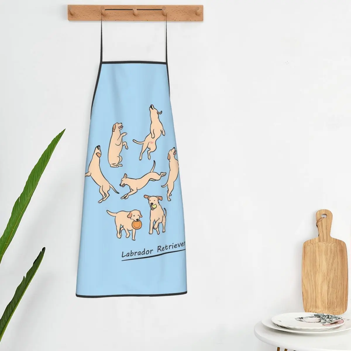 Playing Light Yellow Lab Labrador Retriever Aprons Chef Cooking Cuisine Tablier Bib Kitchen Cleaning Pinafore for Women Men