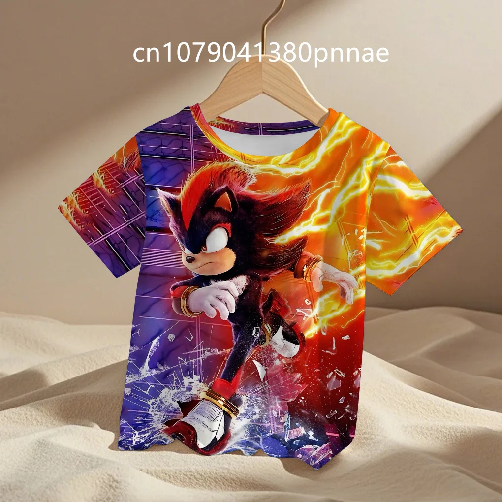 

3D Print Cute Cartoon Men Clothing 2 To 18 Years Boys Outdoor Clothes for Sonic Children Boy Girl Child T-Shirt Teenager Top