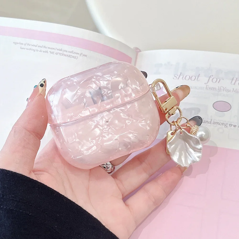 Capa para samsung galaxy buds 3 pro fones de ouvido capa protetora roxo escudo pérola pingente para galaxy buds 2 pro ao vivo capa macia