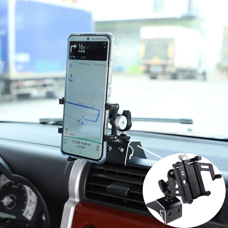 

For Toyota FJ Cruiser 2007-21 Car Central Control Air Outlet Mobile Phone Holder GPS Navigation Bracket Interior Car Accessories