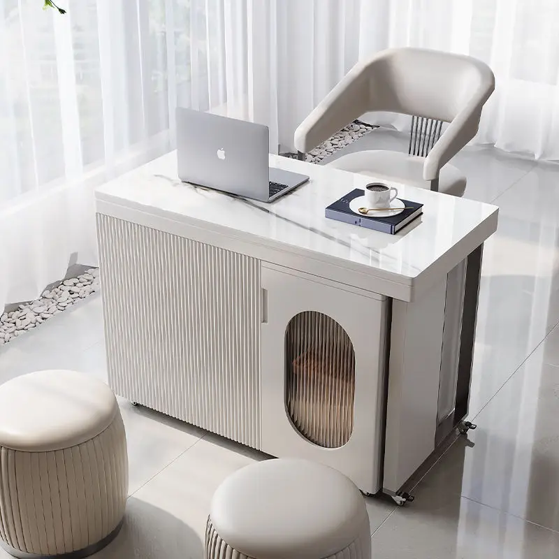 Luxo simples e leve, sentido moderno e sofisticado, chaleira embutida, mesa de chá móvel