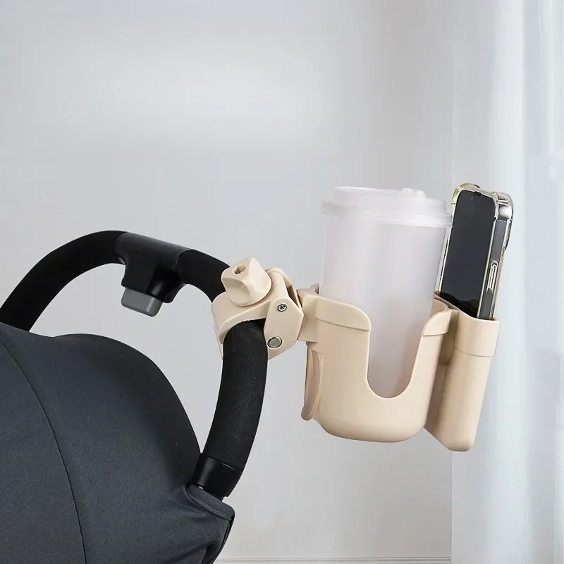 2 in 1 Universal Bicycle Stroller Cup Holder with Phone Stand Anti-Slip Design Water Bottle Organizer for Kids and Adults