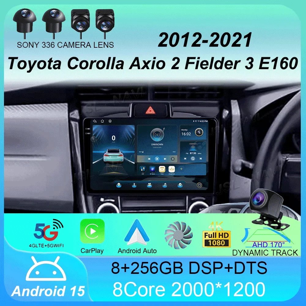 

Android 15 For Toyota Corolla Axio 2 Fielder 3 E160 2012 - 2021 Car Radio Multimedia Video Player Navigation stereo GPS