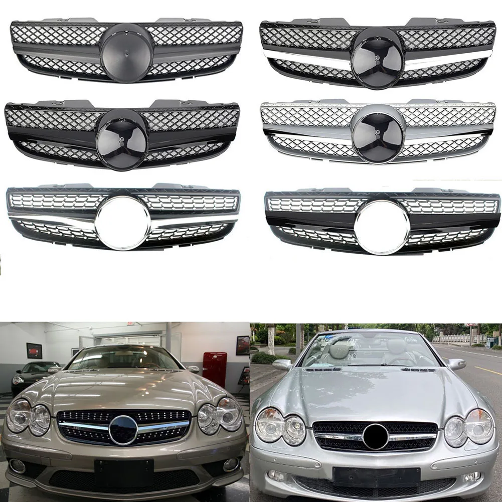 

Car Front Racing Facelift Grilles Upper Grille Cover For Mercedes-Benz SL-Class R230 SL500 SL550 SL600 2007-2009