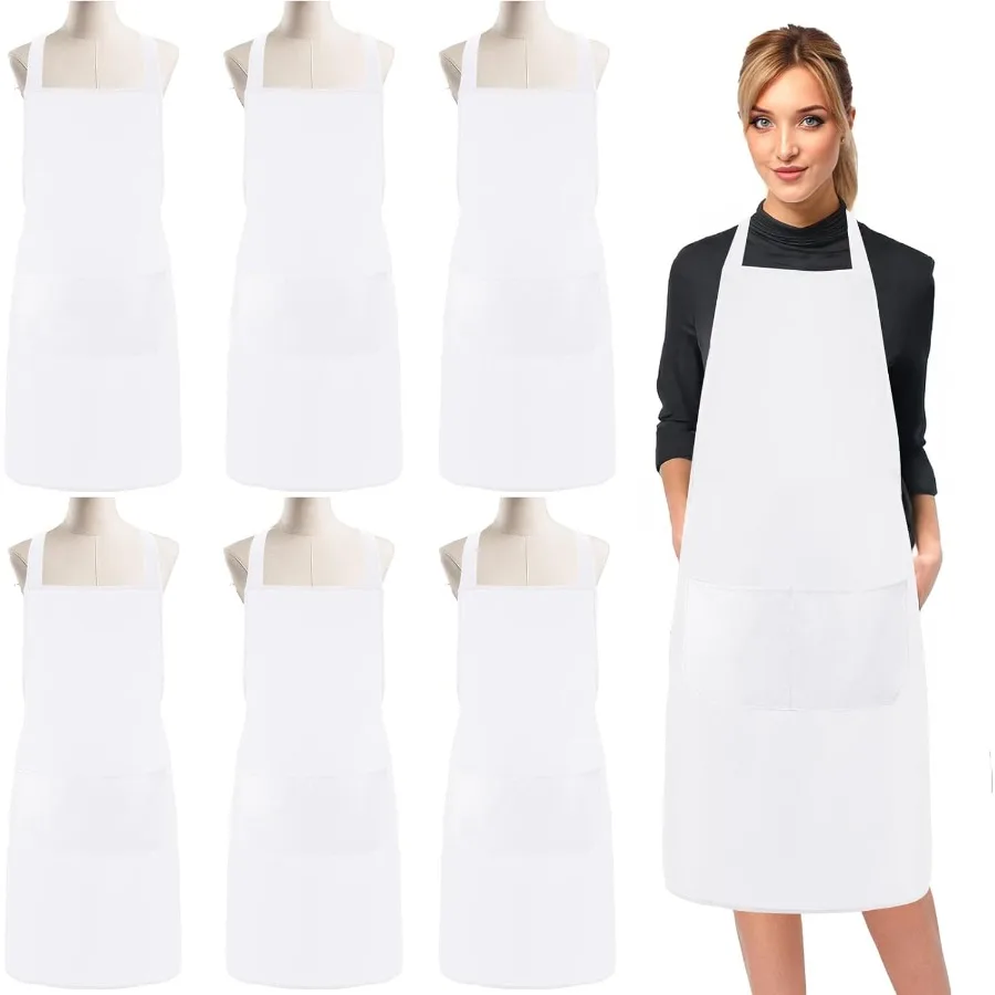12 Pcs Bib Apron Wh… - image