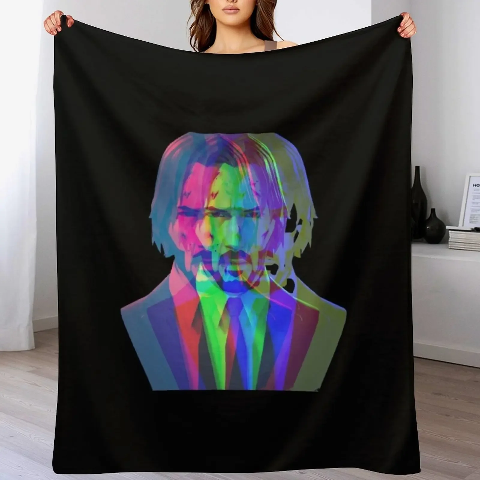 HELLO MY NAME IS Baba yaga / NAME TAG JOHN WICK Throw Blanket Single Fashion Sofas Blankets