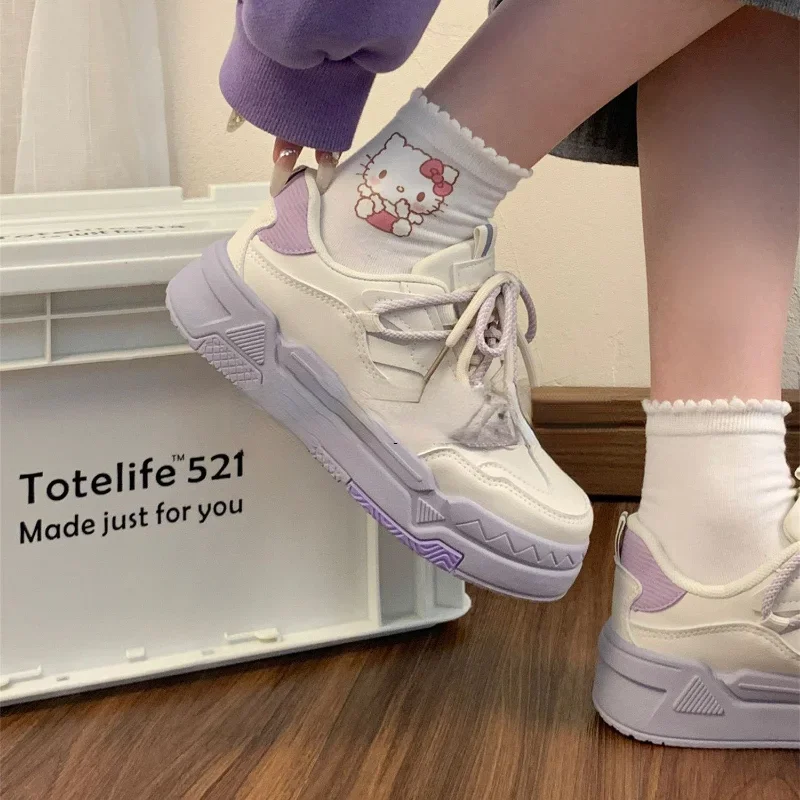 Purple Platform Sports Shoes White Sneakers Women Casual Vintage Vulcanize Kawaii Korean Fashion Lolita Tennis Female