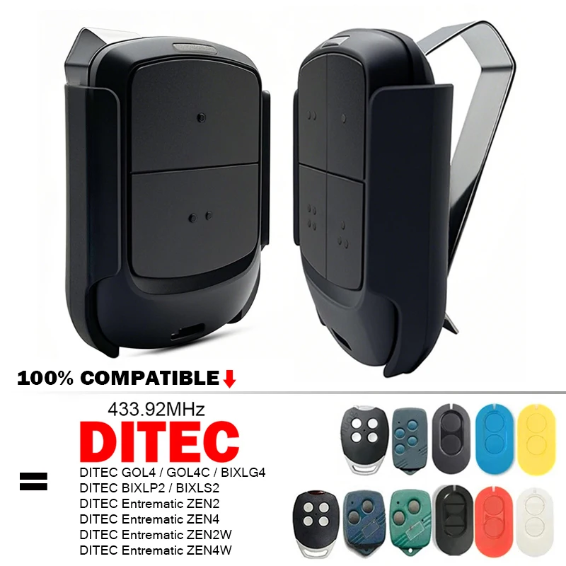

Для клона DITEC GOL4 GOL4C BIXLG4 BIXLP2 BIXLS2 Entrematic ZEN2 ZEN4 ZEN2W ZEN4W Пульт дистанционного управления гаражными воротами 433,92 МГц