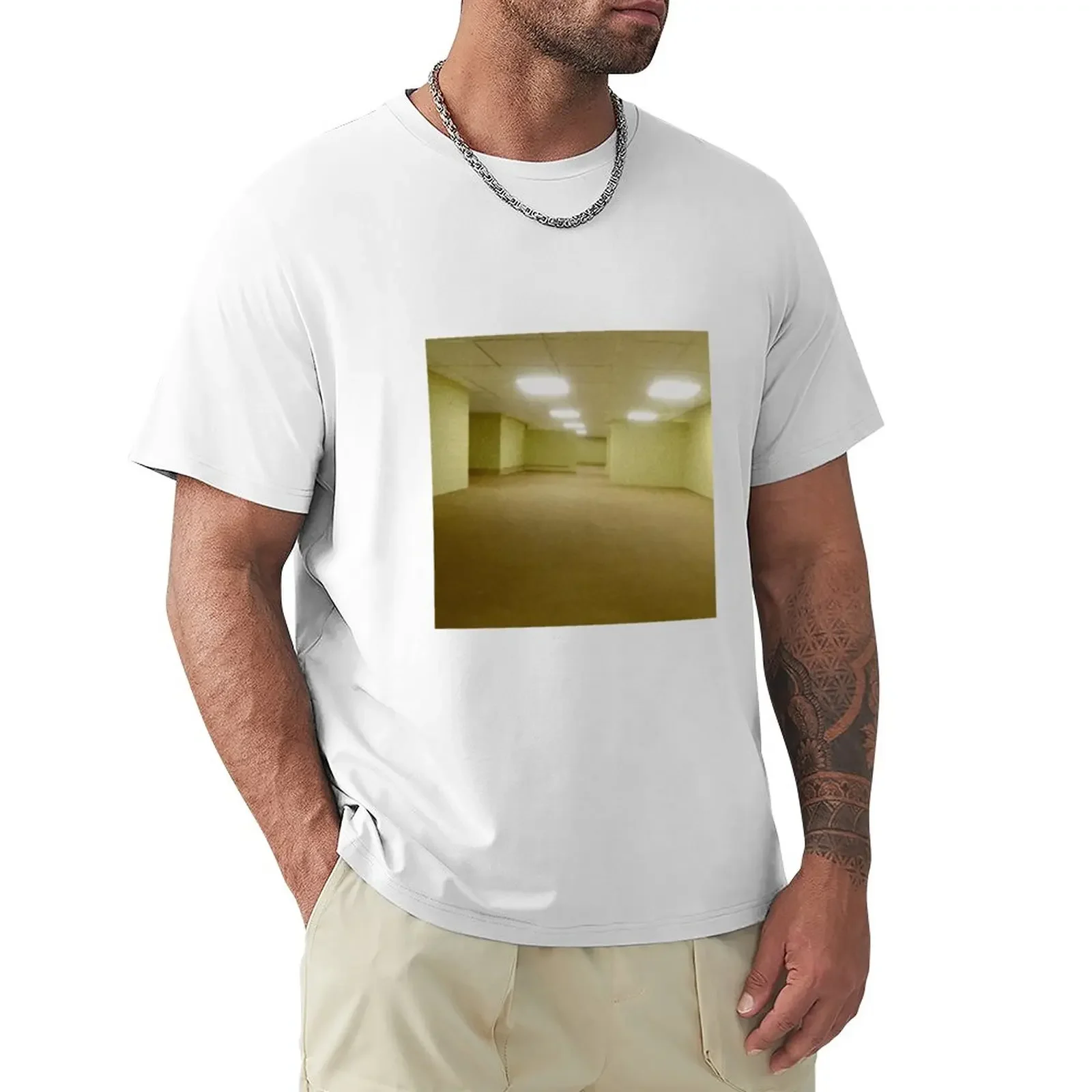 The Backrooms Hallway T-Shirt tops oversized summer clothes mens tall t shirts