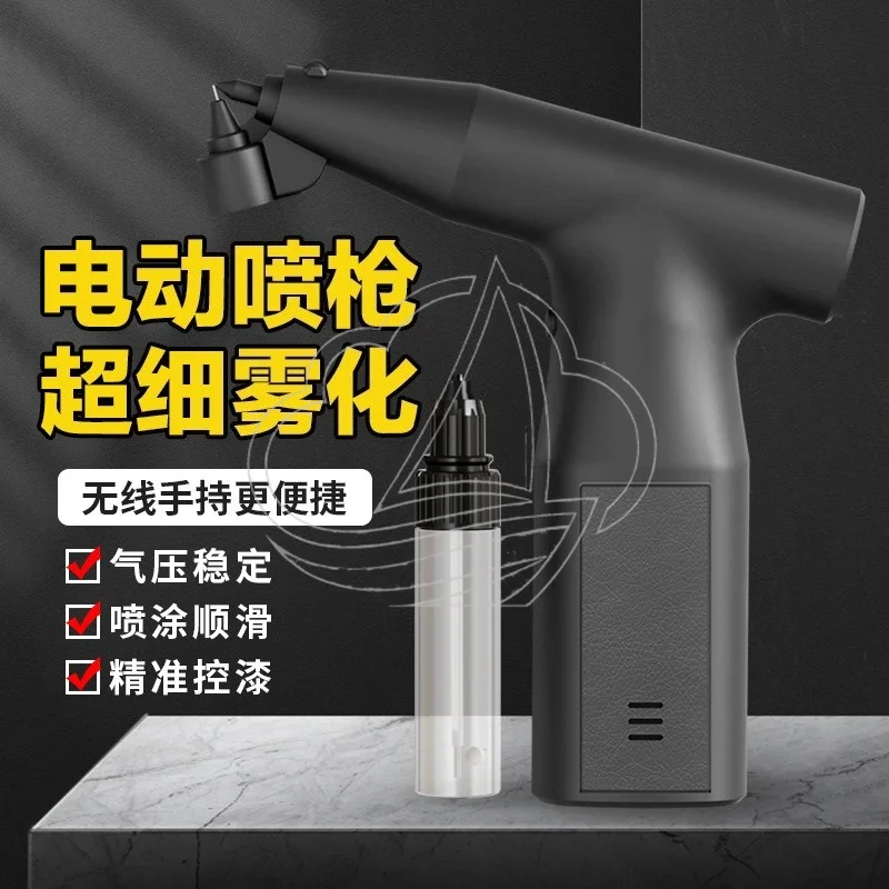 Electric Spray Gun With Air Compressor Portable Paint Sprayer For Car Interior Wheel Touch Up Latex Painting Work