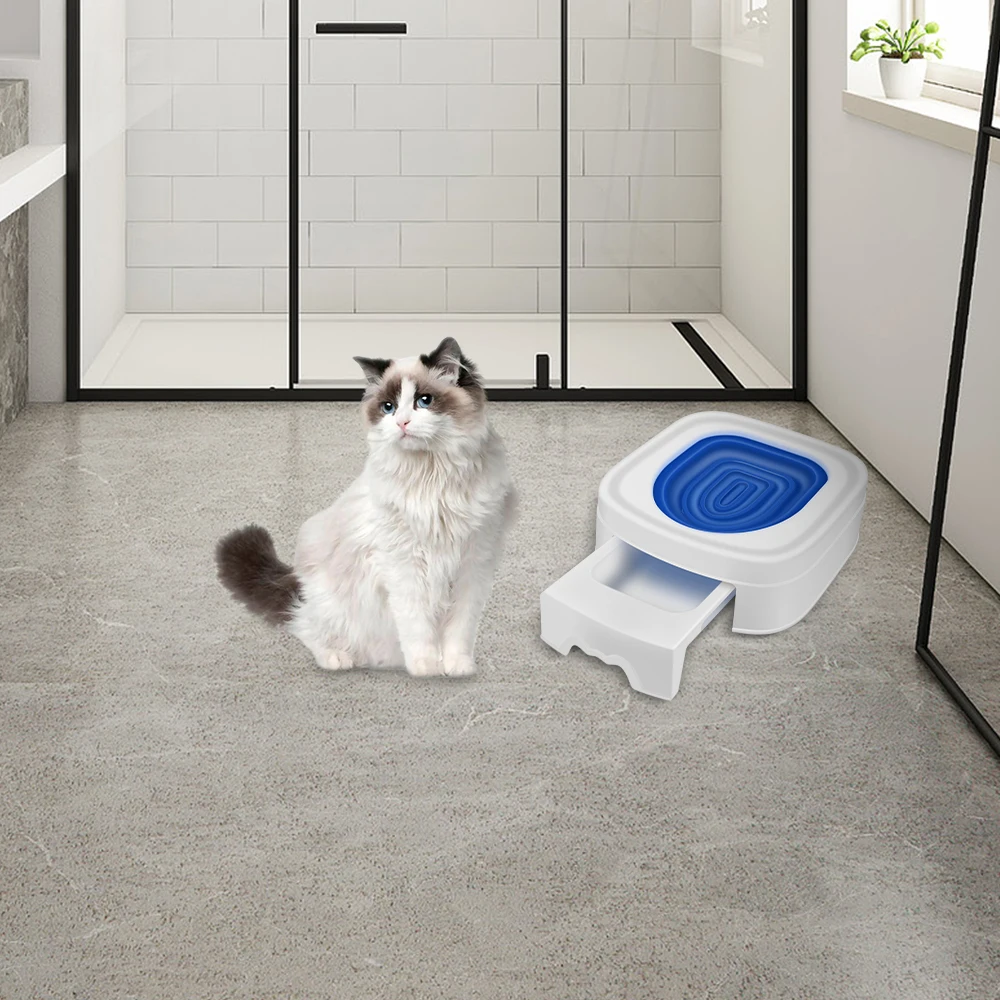 Riutilizzabile Pet Cat Plastic Toilet Trainer Cat Toilet Training Kit Pet lettiera vassoio per la pulizia tappetino Cat Use Toilet Training Products