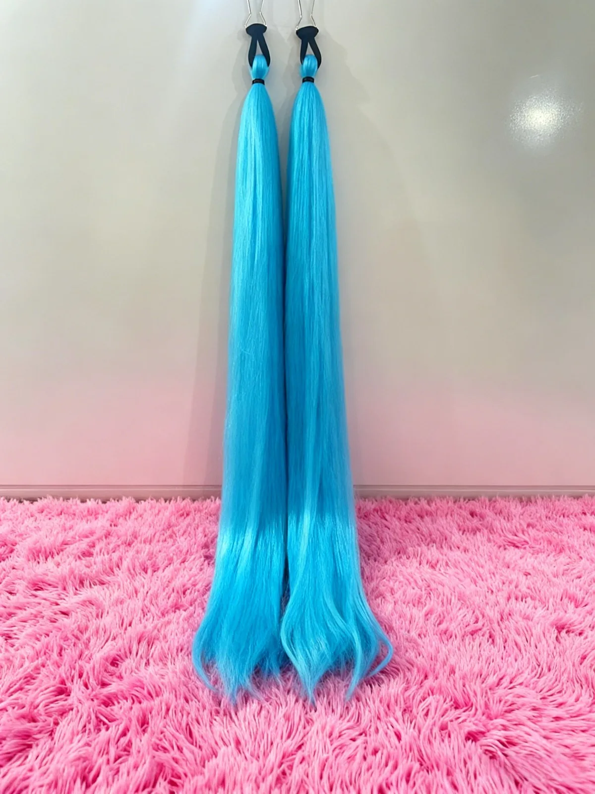 2026 vendas quentes rabo de cavalo reto sintético roxo diy trançado rabo de cavalo com faixa de borracha festival acessórios de cabelo para mulher