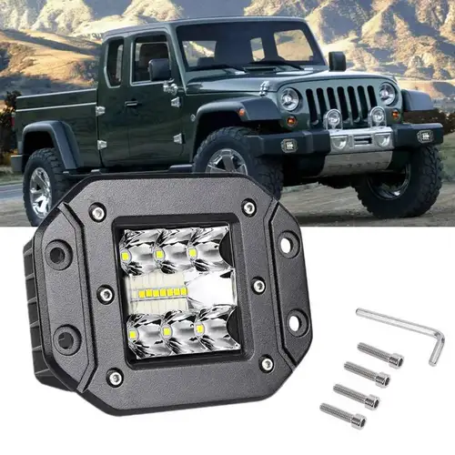 Barra de luz LED de trabajo de montaje empotrado de 5 "", todoterreno, 12V, 24V, barra de luz LED de inundación, lámpara de trabajo 6000k superbrillante para camión ATV