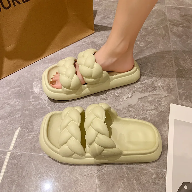 Shoes Rubber Slippers Slipers Women Med Luxury Slides 2023 Massage Designer Soft Flat Rome Spring PU Fashion Home Slippers Women