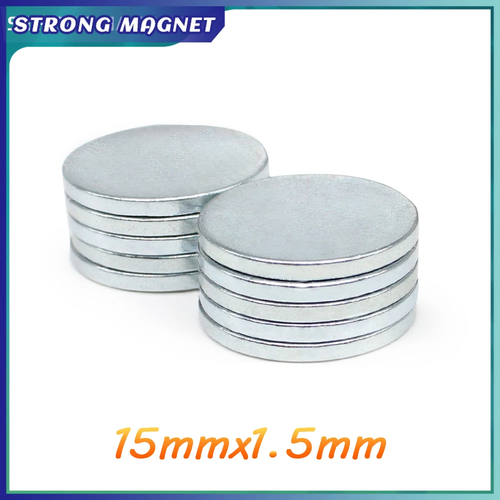 

10/20/50/100/200PCS 15x1.5 Round Strong Powerful Magnets 15mmx1.5mm Disc Neodymium Permanent Magnets 15x1.5mm N35 15*1.5