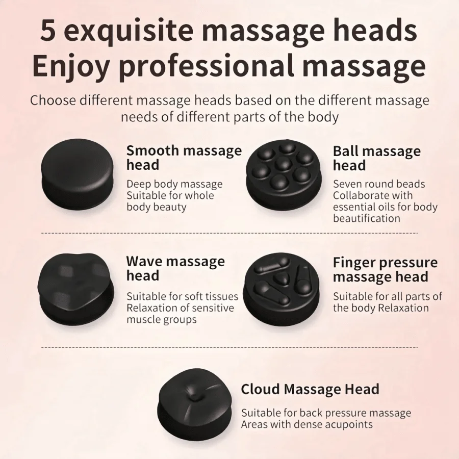 Massager, Multi-Functional Vibration Massager With 5 Massage Heads, Handheld And Portable, Effectively Relaxes Muscles, Relieves Stress, Burns Body And Abdominal Fat, And Sculpts A Perfect Figure. Suitable For The Whole Body, It's The Best Choice For Home view 4