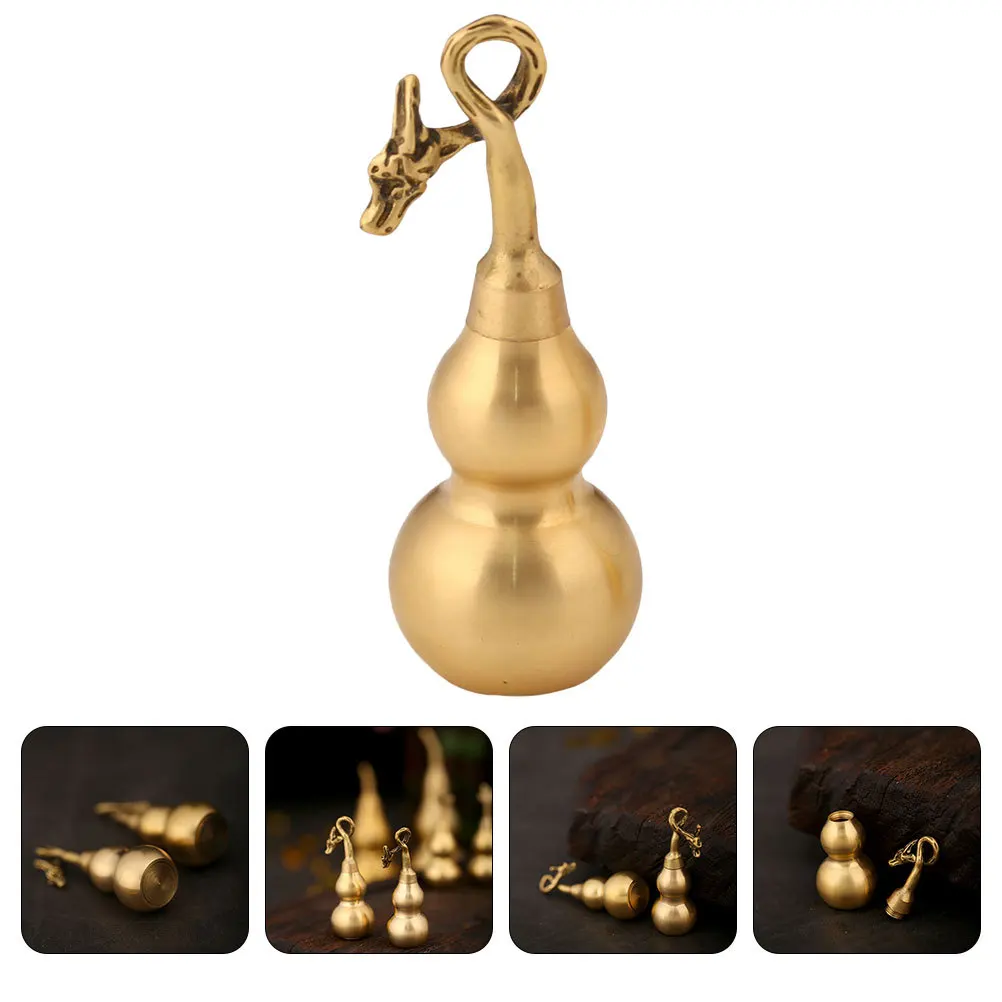 

Copper Gourd Statue Decorative Vintage Chinese Style Home Adorn Wealth Gourd Treasure Ornament Exquisite Copper Craft