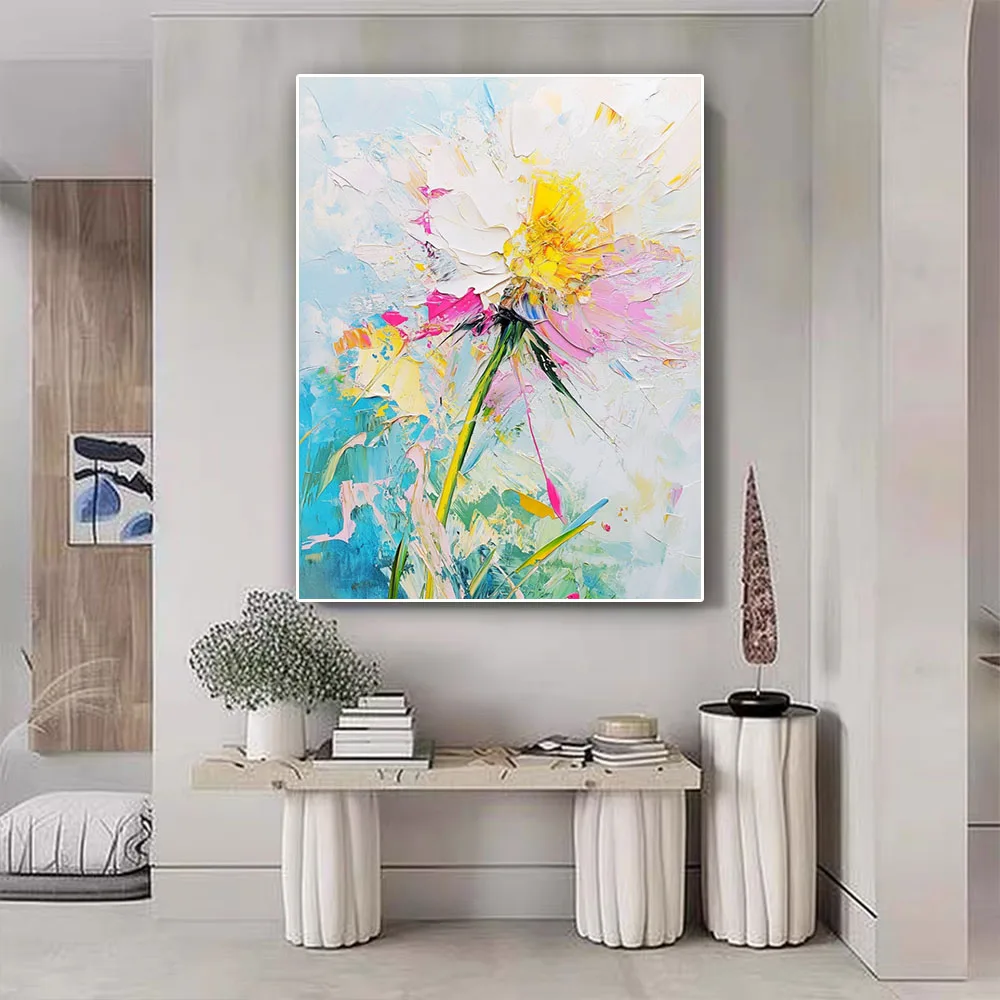 

Hand-Painted Large Decoration Golden Plant Leaves Indoor Wall Poster Modern Abstract Canvas Painting For Living Room Home Decor