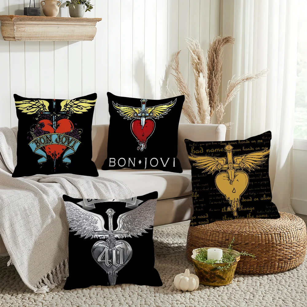 Band B-Bon J-Jovi Pillow Case Home Decoration Cushion Cover Suitable For Bedroom Car Office Sofa