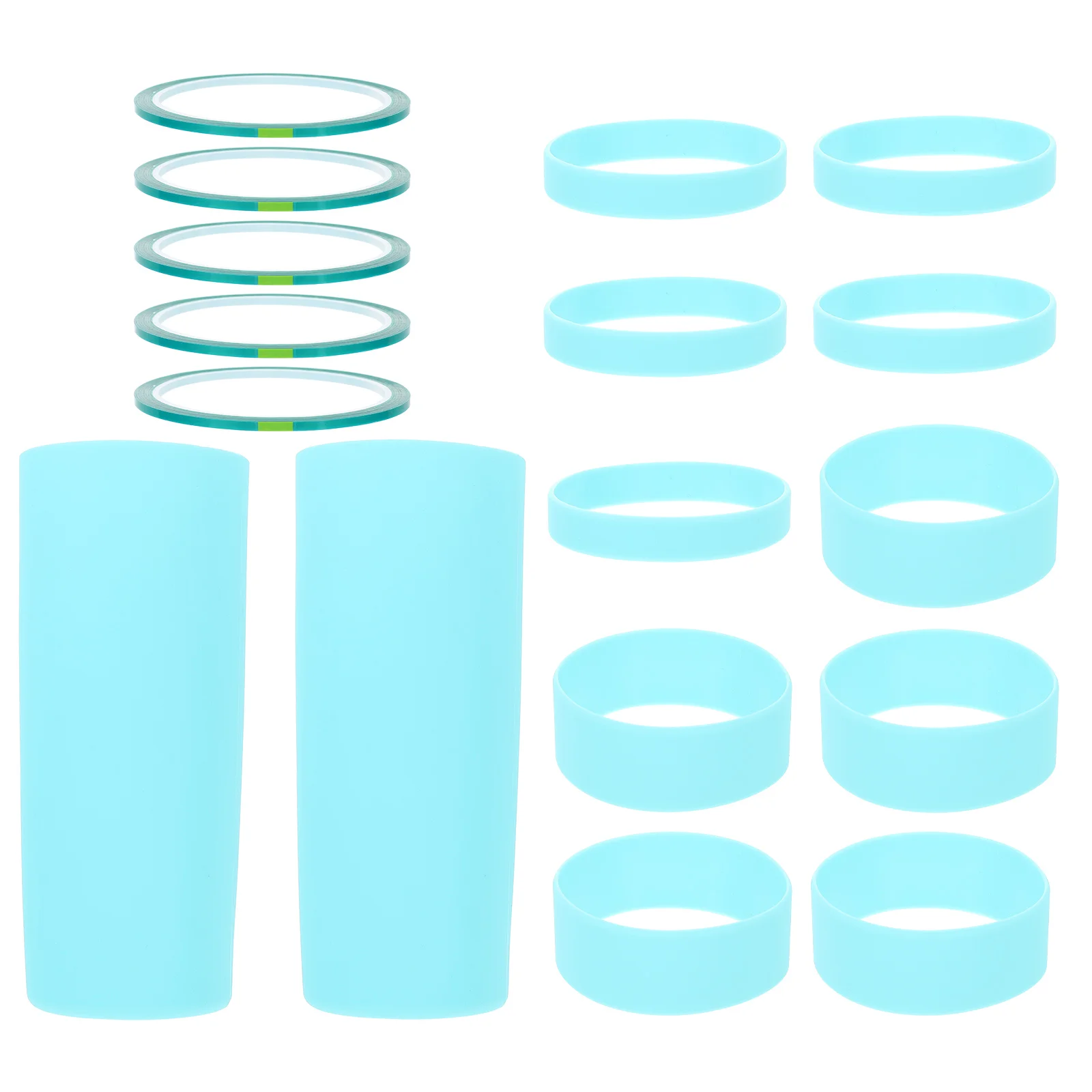

1 Set Of Professional Sublimation Bands Elastic Bottle Sleeves Heat Resistant Durable Silicone Bands For Cups Bottles Portable