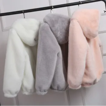 Casaco de pelúcia grosso feminino, jaqueta de pele artificial, sobretudo curto, quente, solto, feminino, coreano, inverno, 2024