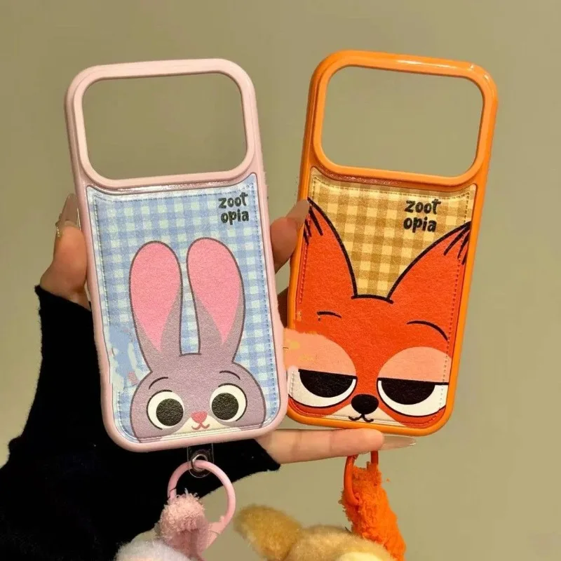 

Disney Zootopia Phone Case Judy Nick Portable Cartoon Cute Figure IPhone 17 16promax 15pro Anti-fall Phone Protection Case Gift