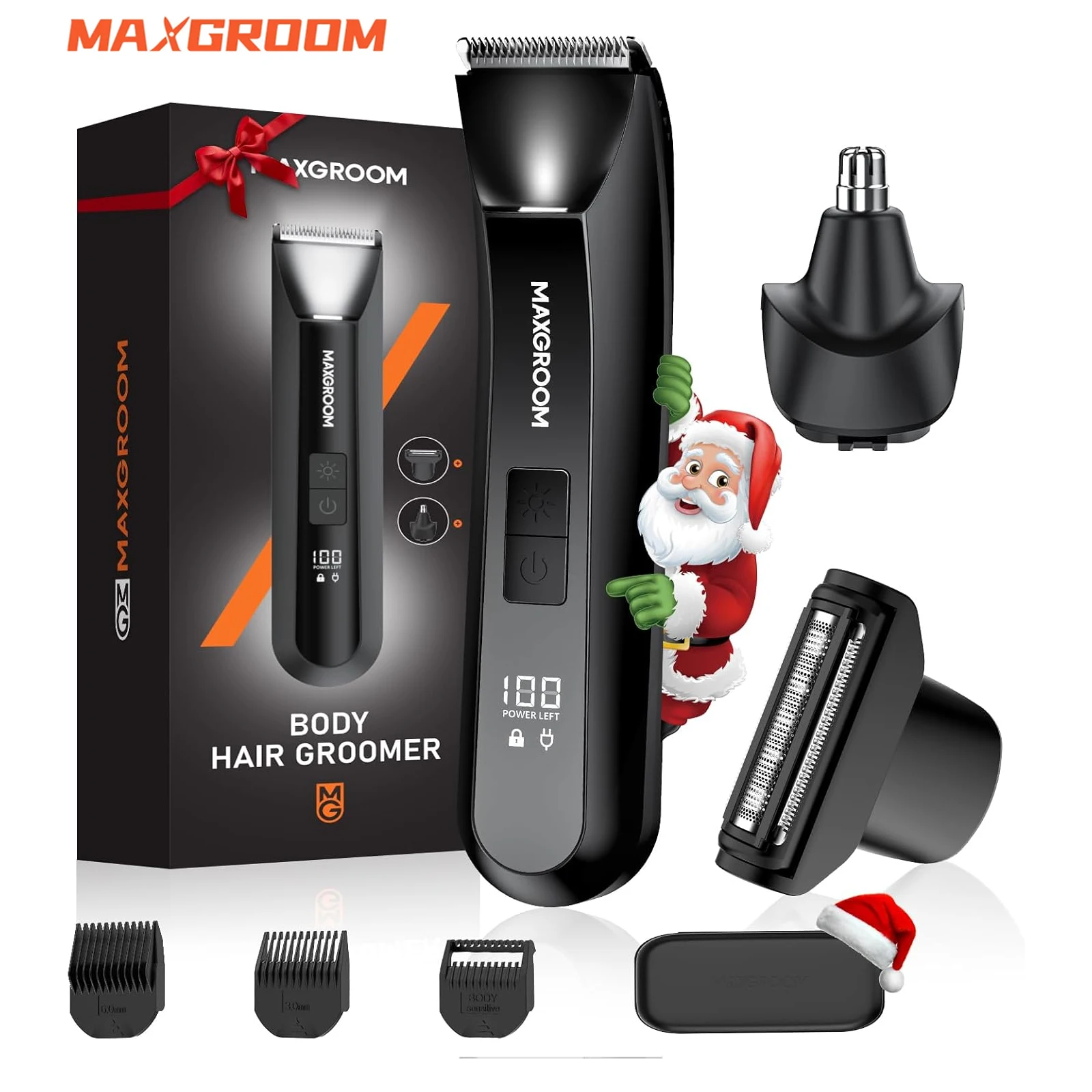 MAXGROOM 3 in 1 Electric Shaver For Man Body Hair Trimmer Waterproof Head Shaver Beard Trimmer Rechargeable Head Shaving Machine