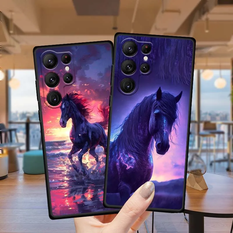 مضيئة تألق الغزلان فتاة قضية الهاتف لسامسونج غالاكسي S25 S24 S23 S22 S21 S20 S10 الترا زائد FE 5G أسود لينة غطاء من البولي يوريثان #2