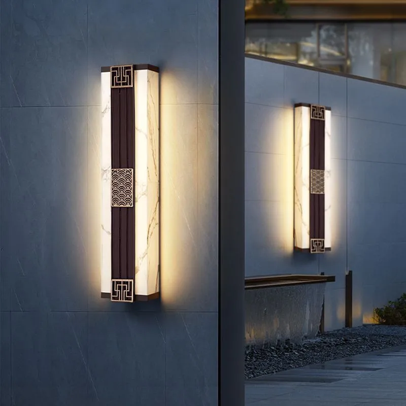 

New Chinese style wall lamp outdoor waterproof villa garden corridor courtyard light outdoor simple gate exterior wall landscape