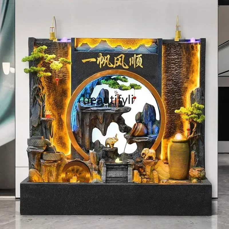

K18 A16 Rockery Water Curtain Wall Hanging Wine Bottle Fish Pond Water Screen Fountain Waterfall Screen Wall Landscape Decoratio