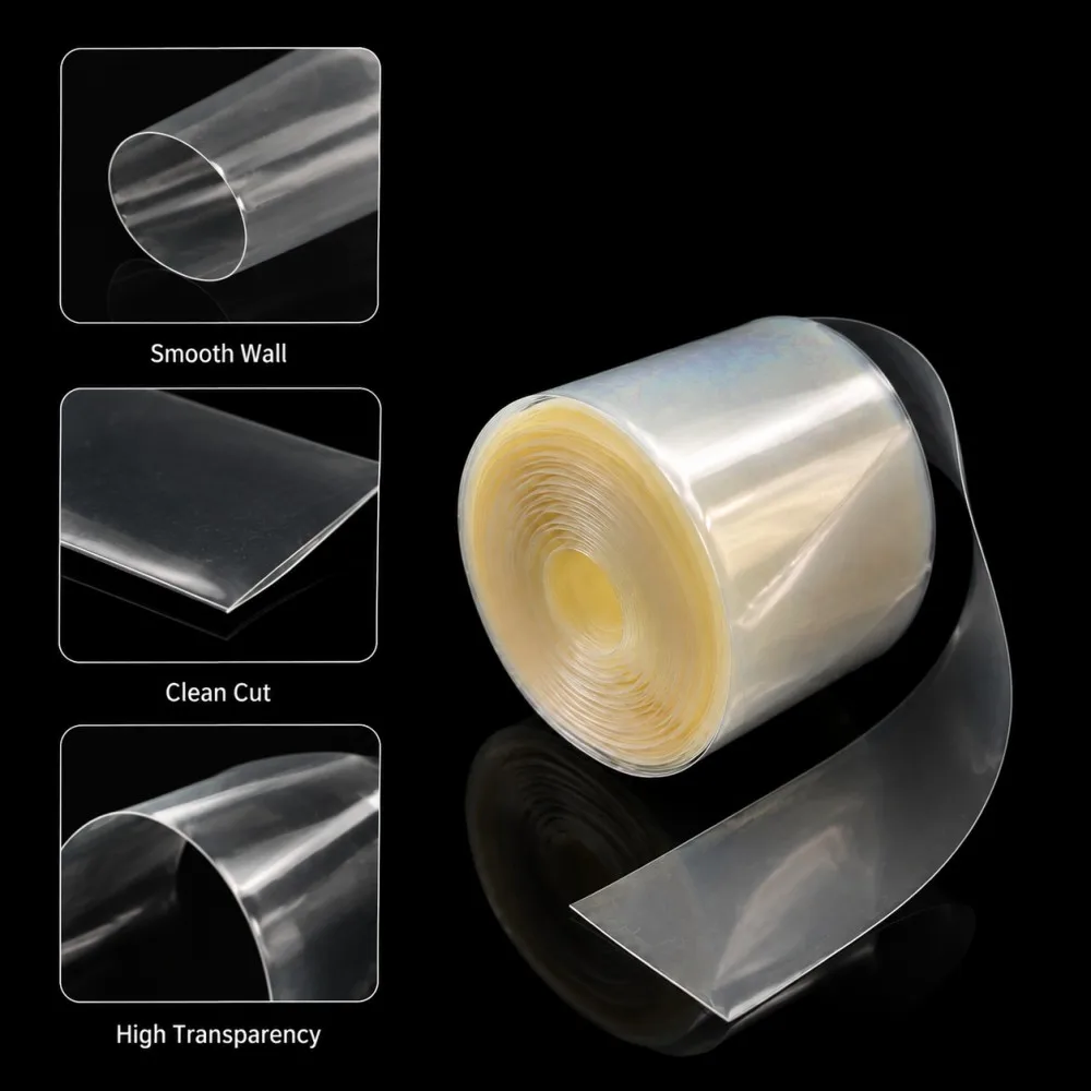 Transparent PVC Heat Shrink Tube 18650 Battery Pack Insulated Protection Film Wrap Lithium Case Cable Sleeve Width30mm~300mm