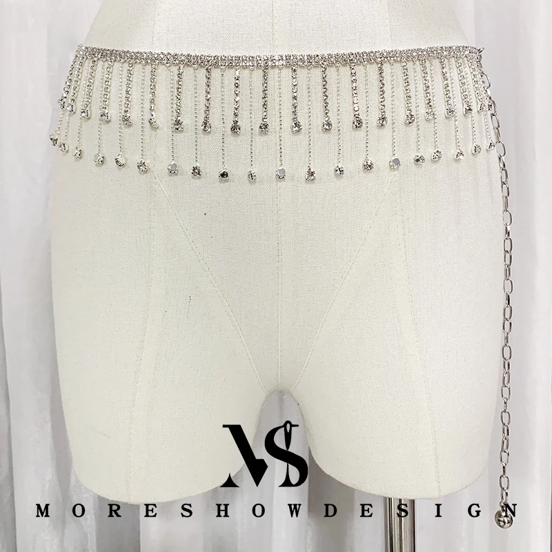 ベリーダンスウエストチェーンタッセルラインストーンベルトヒップウエストチェーンベルトオリエンタルダンス衣装アクセサリー女性金属ウエストチェーン