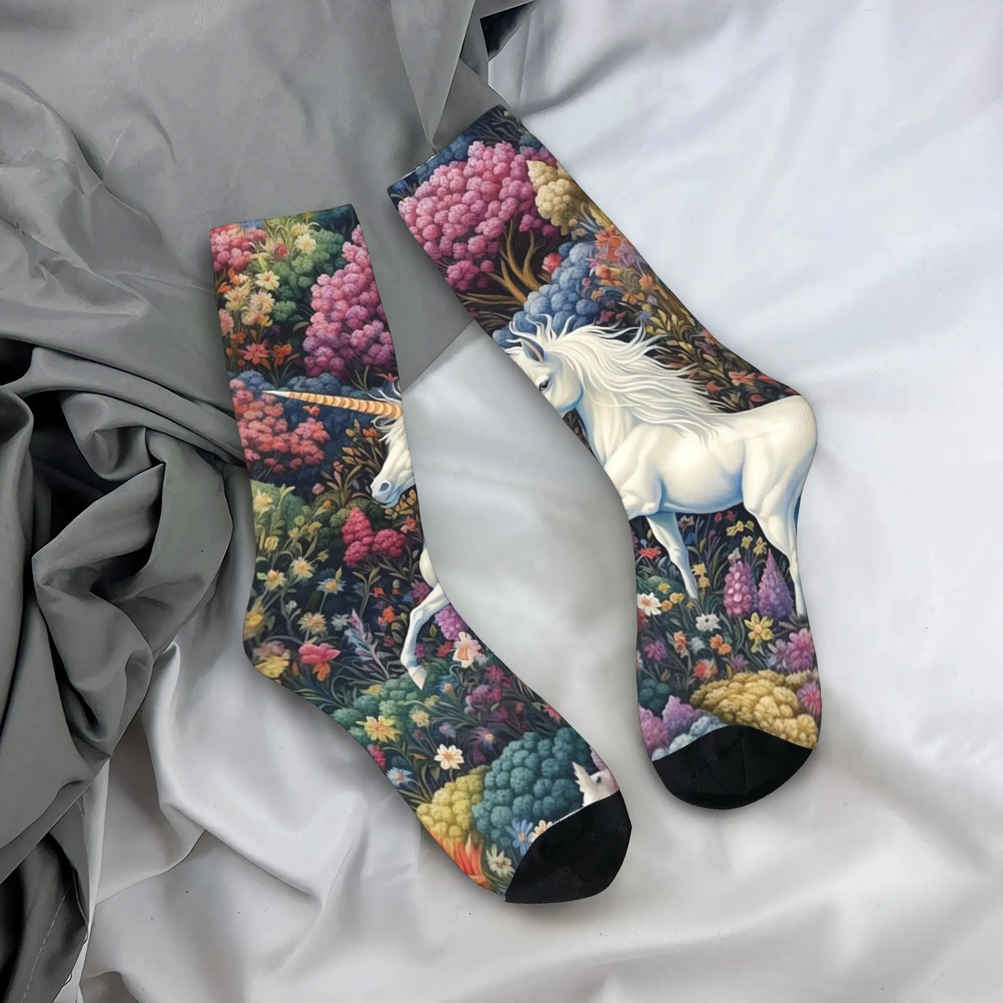 

Носки All Seasons Crew Stockings Hidden Unicorn Woods In Shades, длинные носки в стиле Харадзюку, хип-хоп, аксессуары для мужчин и женщин, подарки