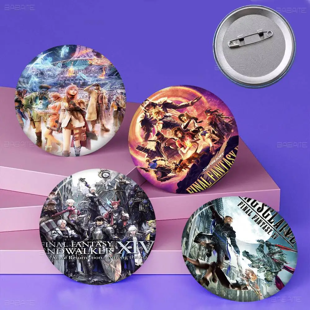 Final Fantasy Anime Button Pin Handmade Brooch For Clothes Cartoon Badge Backpack Decoration Jewelry Accessories