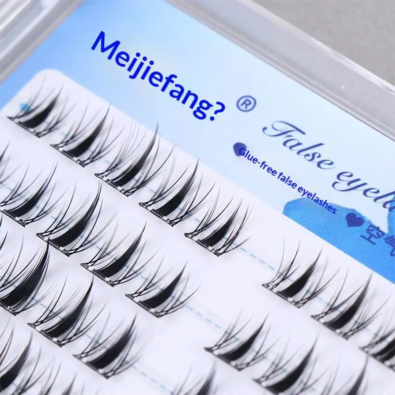 10 Rows Self Adhesive False Eyelashes Sectioned Manga Style Natural Lash Easy To Apply No Glue Needed For Quick Outfits