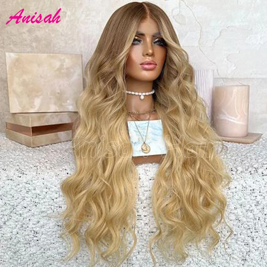 Ombre Blonde Body Wave Wigs Human Hair Lace Front 13x4 Lace Front Wigs Pre Plucked Brazilian Remy Human Hair Wigs for Women