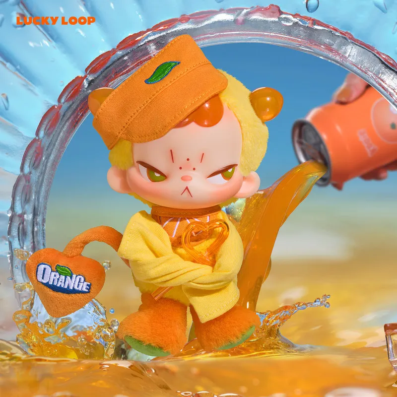 

Lucky Loop Blind Box Vinyl Plush Pendant Orange Soda Summer Theme Desktop Decoration Collectible Gift For Adult Collectors